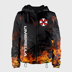Куртка с капюшоном женская Umbrella Corporation Огонь, цвет: 3D-черный