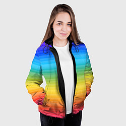 Куртка с капюшоном женская РАДУЖНЫЙ ДИЗАЙН - РАДУГА, цвет: 3D-черный — фото 2