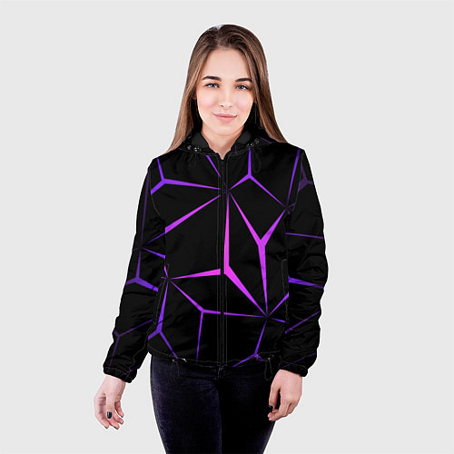 Женская куртка НЕОНОВАЯ ГЕОМЕТРИЯ - NEON / 3D-Черный – фото 4