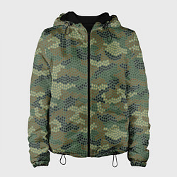 Куртка с капюшоном женская Абстрактный Камуфляж из Звёзд, цвет: 3D-черный