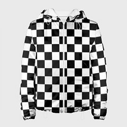 Куртка с капюшоном женская Chess Squares Cubes, цвет: 3D-белый