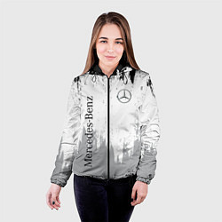 Куртка с капюшоном женская Mercedes-Benz - Текстура, цвет: 3D-черный — фото 2