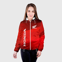 Куртка с капюшоном женская Honda - Red, цвет: 3D-белый — фото 2