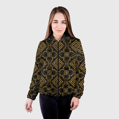 Женская куртка Versace classic pattern / 3D-Черный – фото 4