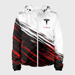 Куртка с капюшоном женская Tesla sport размытость, цвет: 3D-белый