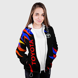 Куртка с капюшоном женская Toyota Разноцветный огонь, цвет: 3D-белый — фото 2