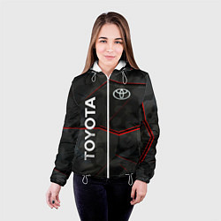Куртка с капюшоном женская Toyota sport auto, цвет: 3D-белый — фото 2