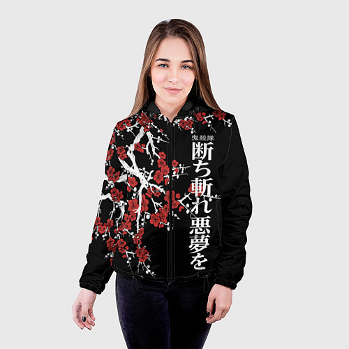 Женская куртка Корпус бойни демонов / 3D-Черный – фото 4