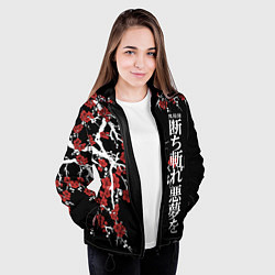 Куртка с капюшоном женская Корпус бойни демонов, цвет: 3D-черный — фото 2