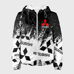 Куртка с капюшоном женская Mitsubishi black & white, цвет: 3D-белый