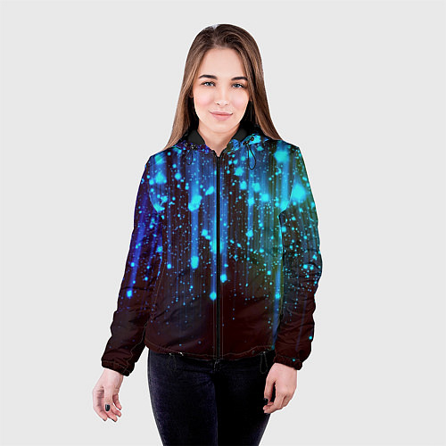 Женская куртка Звездопад Звёздный дождь / 3D-Черный – фото 4