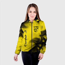 Куртка с капюшоном женская PORSCHE TURBO S - Пламя, цвет: 3D-черный — фото 2