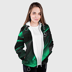 Куртка с капюшоном женская MERCEDES-BENZ AMG NEON STRIPES PETRONAS, цвет: 3D-белый — фото 2