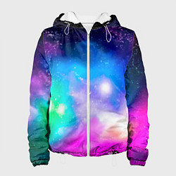 Куртка с капюшоном женская Colorful Space Космос, цвет: 3D-белый
