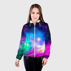 Куртка с капюшоном женская Colorful Space Космос, цвет: 3D-белый — фото 2