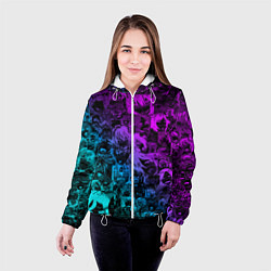 Куртка с капюшоном женская AHEGAO NEON GIRL НЕОНОВЫЙ АХЕГАО, цвет: 3D-белый — фото 2