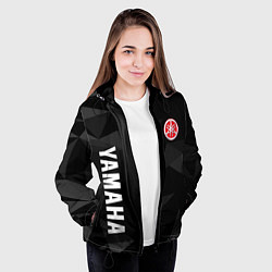 Куртка с капюшоном женская YAMAHA СЕРАЯ ГЕОМЕТРИЯ, цвет: 3D-черный — фото 2