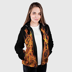 Куртка с капюшоном женская Flame Pattern, цвет: 3D-черный — фото 2