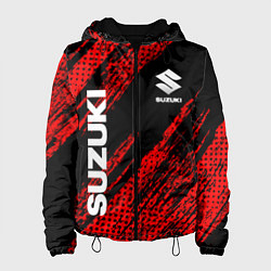 Куртка с капюшоном женская Suzuki Черно Красный, цвет: 3D-черный