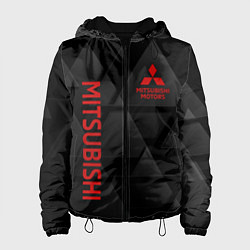Куртка с капюшоном женская Mitsubishi Геометрия треугольники, цвет: 3D-черный