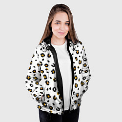 Куртка с капюшоном женская Пятна леопарда leopard spots, цвет: 3D-черный — фото 2