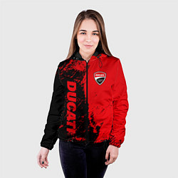 Куртка с капюшоном женская DUCATI КРАСНО ЧЕРНЫЙ, цвет: 3D-черный — фото 2