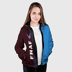 Куртка с капюшоном женская ФНАФ - БОННИ Градиент Вертикально, цвет: 3D-черный — фото 2