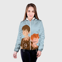 Куртка с капюшоном женская Шоё и Тобио арт, цвет: 3D-белый — фото 2