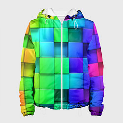 Куртка с капюшоном женская Color geometrics pattern Vanguard, цвет: 3D-белый