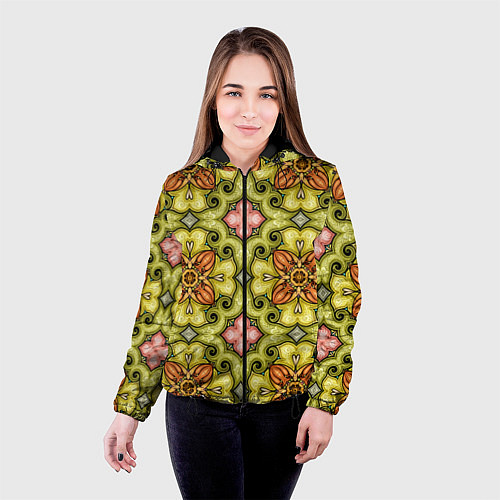 Женская куртка Калейдоскоп элементы текстура / 3D-Черный – фото 4