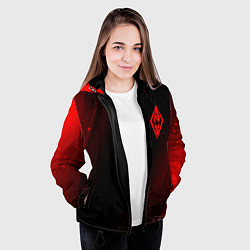 Куртка с капюшоном женская СКАЙРИМ Арт, цвет: 3D-черный — фото 2