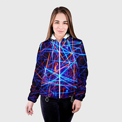 Куртка с капюшоном женская Neon pattern Fashion 2055, цвет: 3D-белый — фото 2