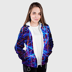 Куртка с капюшоном женская Neon pattern Fashion 2055, цвет: 3D-белый — фото 2