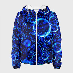 Куртка с капюшоном женская Пузыри воздуха в воде Pattern, цвет: 3D-белый