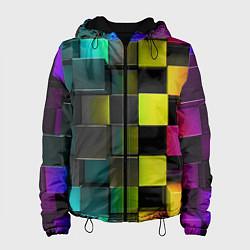 Куртка с капюшоном женская Colored Geometric 3D pattern, цвет: 3D-черный