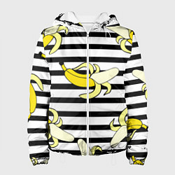 Куртка с капюшоном женская Banana pattern Summer, цвет: 3D-белый