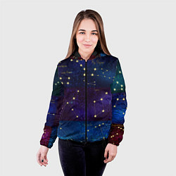 Куртка с капюшоном женская Самые известные созвездия Северного полушария лето, цвет: 3D-черный — фото 2