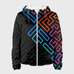 Куртка с капюшоном женская НЕОНОВЫЕ ФИГУРЫ НЕОН, цвет: 3D-белый