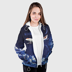 Куртка с капюшоном женская Пассажирский самолет Ил-114-300, цвет: 3D-белый — фото 2
