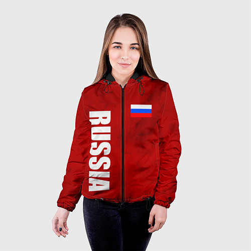 Женская куртка RUSSIA - RED EDITION - SPORTWEAR / 3D-Черный – фото 4