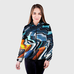 Куртка с капюшоном женская Abstraction expressive pattern, цвет: 3D-черный — фото 2