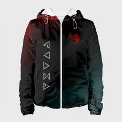 Куртка с капюшоном женская The witcher Волк Черные Молнии, цвет: 3D-белый