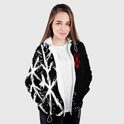 Куртка с капюшоном женская БЕРСЕРК - КЛЕЙМО ЖЕРТВЫ, цвет: 3D-белый — фото 2
