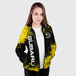 Куртка с капюшоном женская СУБАРУ - SUBARU Желтые пятна, цвет: 3D-черный — фото 2