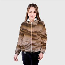 Куртка с капюшоном женская Рельефные скалы Relief rocks, цвет: 3D-белый — фото 2