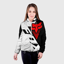 Куртка с капюшоном женская MOTO FOX - Мотокросс, цвет: 3D-белый — фото 2
