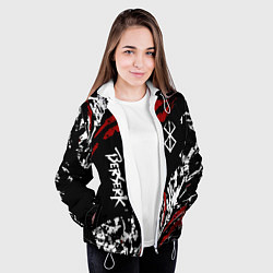 Куртка с капюшоном женская BERSERK BLACK MASK - БЕРСЕРК ЧЁРНАЯ МАСКА, цвет: 3D-белый — фото 2