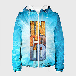 Куртка с капюшоном женская IN COLD logo with blue ice, цвет: 3D-белый