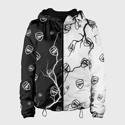 Куртка с капюшоном женская АРСЕНАЛ - Молнии Паттерн, цвет: 3D-черный