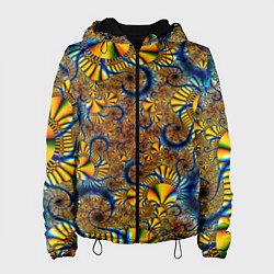 Куртка с капюшоном женская FRACTAL COLOR PATTERN, цвет: 3D-черный